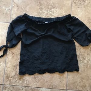 Off the shoulder tie top